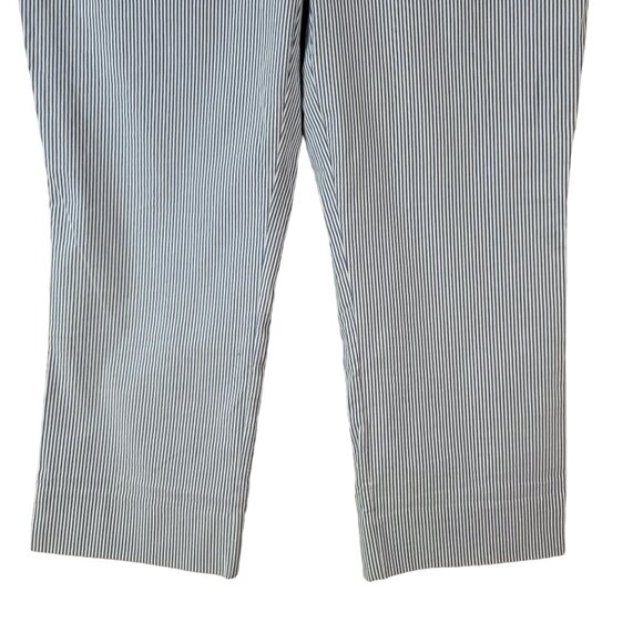 Hilary Radley Seersucker Pants Blue Off White Stripe Size XXL Pull On Ankle NWT - Picture 3 of 7